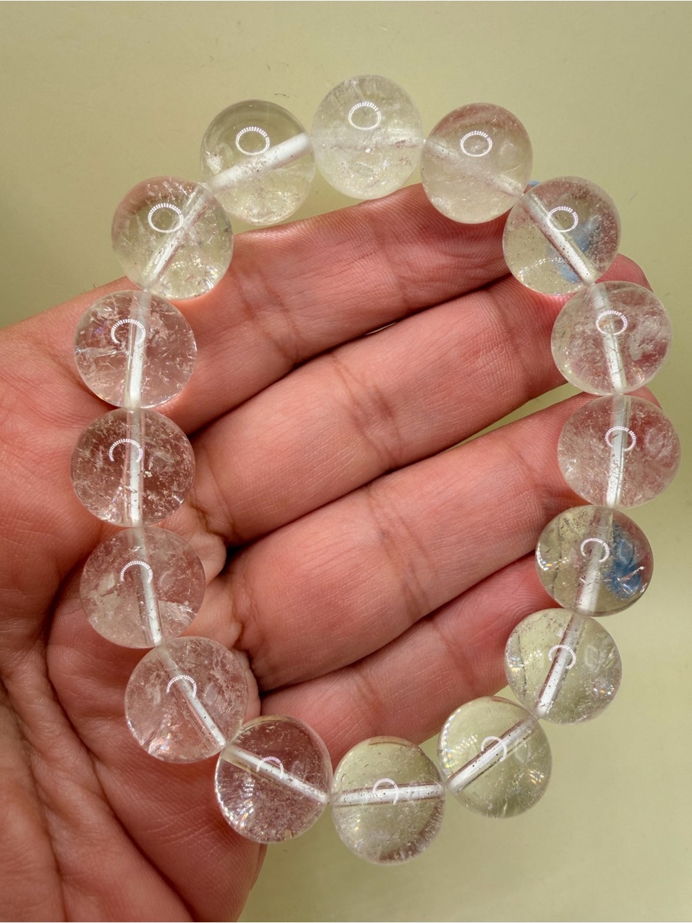 Clear Crystal Bead Stretch Bracelet - Transparent